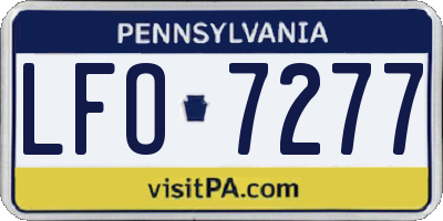 PA license plate LFO7277