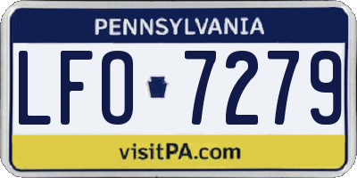 PA license plate LFO7279