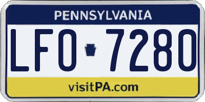 PA license plate LFO7280