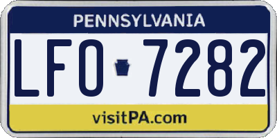PA license plate LFO7282