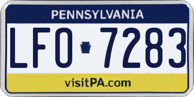PA license plate LFO7283