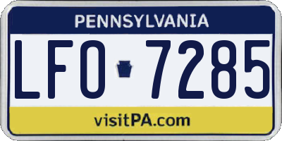 PA license plate LFO7285