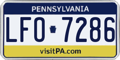PA license plate LFO7286