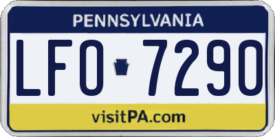PA license plate LFO7290