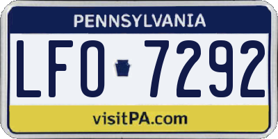 PA license plate LFO7292