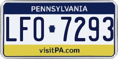 PA license plate LFO7293
