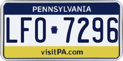 PA license plate LFO7296