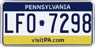 PA license plate LFO7298