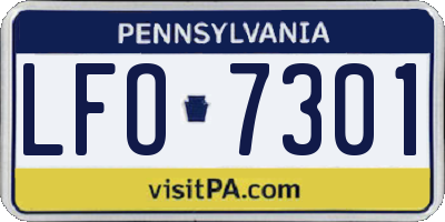 PA license plate LFO7301