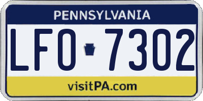 PA license plate LFO7302