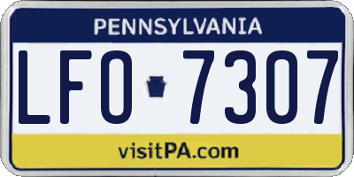 PA license plate LFO7307