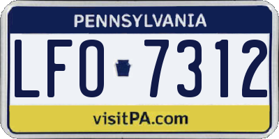 PA license plate LFO7312