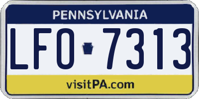 PA license plate LFO7313
