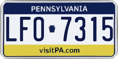 PA license plate LFO7315