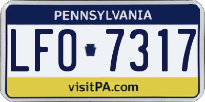 PA license plate LFO7317
