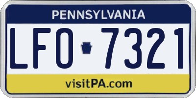 PA license plate LFO7321