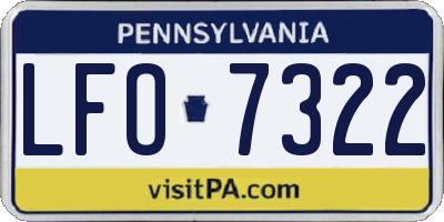PA license plate LFO7322