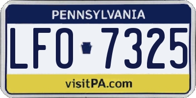 PA license plate LFO7325