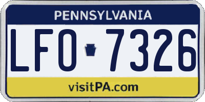 PA license plate LFO7326
