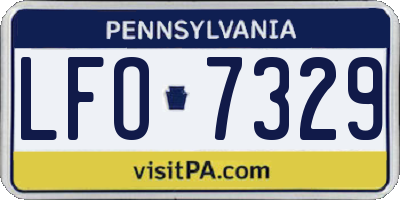 PA license plate LFO7329