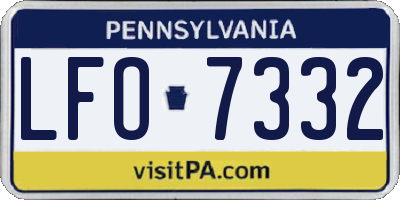 PA license plate LFO7332