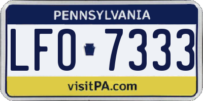 PA license plate LFO7333