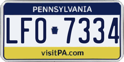 PA license plate LFO7334