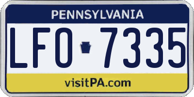 PA license plate LFO7335