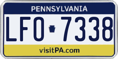 PA license plate LFO7338