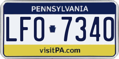 PA license plate LFO7340