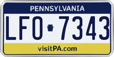 PA license plate LFO7343