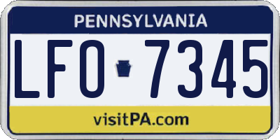 PA license plate LFO7345
