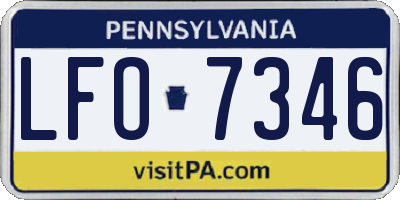 PA license plate LFO7346