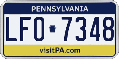 PA license plate LFO7348