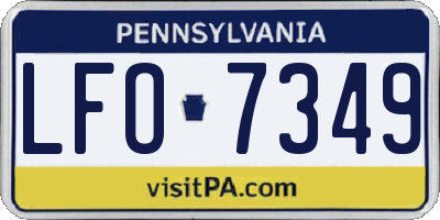 PA license plate LFO7349
