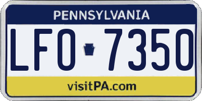 PA license plate LFO7350