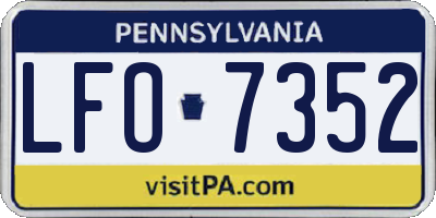 PA license plate LFO7352