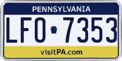 PA license plate LFO7353