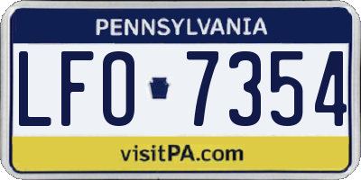 PA license plate LFO7354