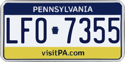 PA license plate LFO7355
