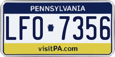 PA license plate LFO7356