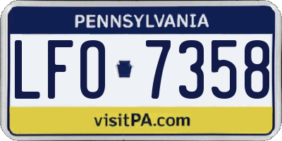 PA license plate LFO7358