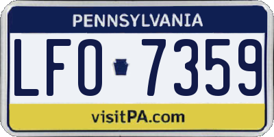 PA license plate LFO7359