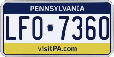 PA license plate LFO7360