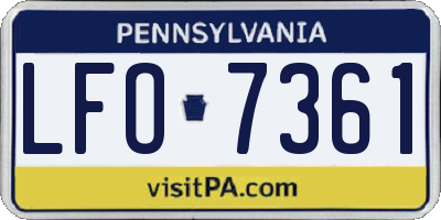 PA license plate LFO7361