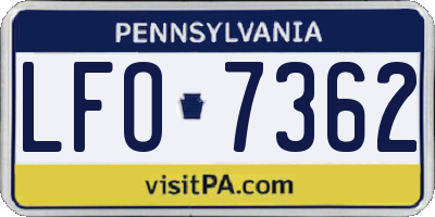 PA license plate LFO7362