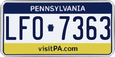 PA license plate LFO7363