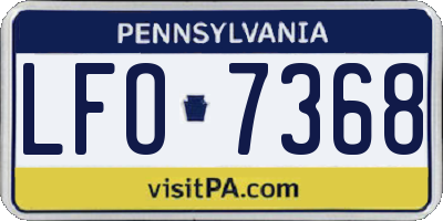 PA license plate LFO7368