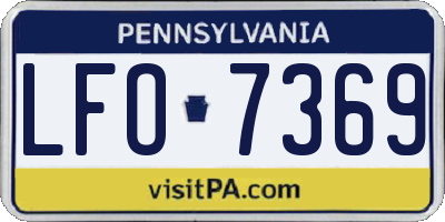 PA license plate LFO7369
