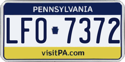 PA license plate LFO7372